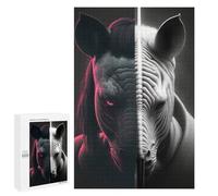 para Adultos 1000 PCS Rompecabezas Zebra Elephant Fusion Rompecabezas para Adolescentes Juego Práctico Decoración del Hogar Juego Desafiante Regalos 1000 PCS