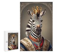 para Adultos 1000 PCS Rompecabezas Zebra King Portrait Rompecabezas para Adultos Juego Familiar Corte De Precisión Cumpleaños Y Navidad 1000 PCS