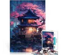 para Adultos 1000 Piezas Pintura al óleo Japonesa Madera，Apto para Mayores de 14 años. Juego Educativo de Aprendizaje Regalo Divertido。tamaño：50x75cm/19.68x29.52pulgada