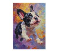 para Adultos 1000pcs(38x26cm) Rompecabezas Colorful French Bulldog Painting Rompecabezas para Adultos Juegos Familiares Corte De Precisión Juego Desafiante Regalos 1000pcs(38x26cm)