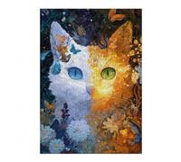 para Adultos 1000pcs(38x26cm) Rompecabezas Magical Bi-Color Cat with Butterflies -1 Rompecabezas para Adultos Juegos Familiares Corte De Precisión Juego Desafiante Regalos 1000pcs(38x26cm)