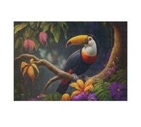 para Adultos 1000pcs(38x26cm) Rompecabezas Toucan in Rain Forest Rompecabezas para Adultos Juegos Familiares Desafío Difícil Actividades Divertidas En Casa 1000pcs(38x26cm)