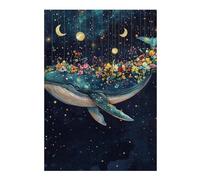 para Adultos 1000pcs(38x26cm) Rompecabezas Whale with Flowers in Space Rompecabezas para Adultos Juego De Ingenio Análisis Y Lógica Cumpleaños Y Navidad 1000pcs(38x26cm)