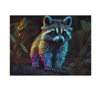 para Adultos 1000pcs(52x38cm) Rompecabezas Colorful Baby Raccoon Rompecabezas para Adultos Juegos Familiares Desafío Difícil Actividades Divertidas En Casa 1000pcs(52x38cm)