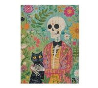 para Adultos 1000pcs(52x38cm) Rompecabezas Day of The Dead Skeleton Art Print-1 Rompecabezas para Adultos Juego De Ingenio Análisis Y Lógica Cumpleaños Y Navidad 1000pcs(52x38cm)