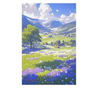 para Adultos 1000pcs(75x50cm) Rompecabezas Floral Valley with Mountains Rompecabezas para Adultos Juego Práctico Regalo De Cumpleaños Diversión En Casa Actividades, 1000pcs(75x50cm)