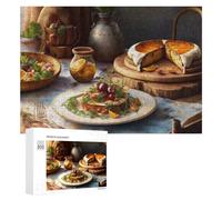 para Adultos 300 PCS Rompecabezas A Festive Table Setting with Gourmet Dishes Rompecabezas para Adultos Juego De Ingenio Regalos para Mujeres Diversión En Casa Actividades, 300 PCS