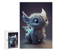 para Adultos 300 PCS Rompecabezas Adorable Baby Dragon Artwork -3 Rompecabezas para Adultos Juego Familiar Corte De Precisión Cumpleaños Y Navidad 300 PCS
