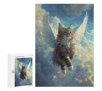 para Adultos 300 PCS Rompecabezas Angelic Cat Majestic Siberian Cat Rompecabezas para Adultos Juego Familiar Corte De Precisión Cumpleaños Y Navidad 300 PCS