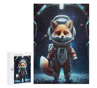 para Adultos 300 PCS Rompecabezas Astronaut Fox in Space Rompecabezas para Adultos Juego Familiar Corte De Precisión Cumpleaños Y Navidad 300 PCS