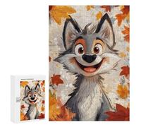 para Adultos 300 PCS Rompecabezas Autumn Wolf Art Rompecabezas para Adultos Juego Familiar Corte De Precisión Cumpleaños Y Navidad 300 PCS