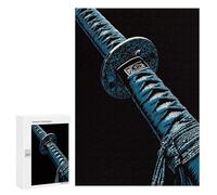 para Adultos 300 PCS Rompecabezas Blue Katana Close-Up Rompecabezas para Adultos Juegos Relajantes para La Diversión Familiar Juego Desafiante Regalos 300 PCS