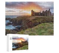para Adultos 300 PCS Rompecabezas Castle Ruins at Sunset by The Sea Rompecabezas para Adultos Juguetes Antiestrés Aliviador del Estrés Juego Desafiante Regalos 300 PCS