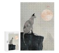 para Adultos 300 PCS Rompecabezas Cat and Moon Digital Painting Rompecabezas para Adolescentes Juego Práctico Decoración del Hogar Juego Desafiante Regalos 300 PCS