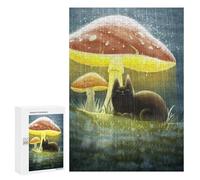 para Adultos 300 PCS Rompecabezas Cat and The Mushroom Rompecabezas para Adultos Juguetes Antiestrés Difícil Difícil Actividades Divertidas En Casa 300 PCS