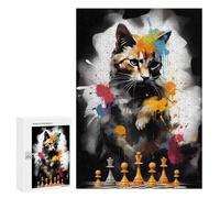 para Adultos 300 PCS Rompecabezas Cat Chess Master Rompecabezas para Adultos Juego Familiar Corte De Precisión Cumpleaños Y Navidad 300 PCS