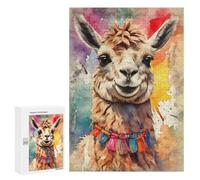 para Adultos 300 PCS Rompecabezas Cheeky Llama with Colorful Tassels Rompecabezas para Adultos Juego Familiar Corte De Precisión Cumpleaños Y Navidad 300 PCS