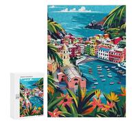 para Adultos 300 PCS Rompecabezas Cinque Terre Italy Minimalist Art Rompecabezas para Adultos Juego Familiar Corte De Precisión Cumpleaños Y Navidad 300 PCS