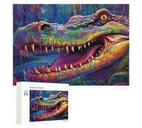 para Adultos 300 PCS Rompecabezas Colorful Crocodile in The Jungle Rompecabezas para Adultos Juguetes Antiestrés Aliviador del Estrés Juego Desafiante Regalos 300 PCS