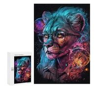 para Adultos 300 PCS Rompecabezas Colorful Lion Art Print Rompecabezas para Adultos Juego Familiar Corte De Precisión Actividades Divertidas En Casa 300 PCS