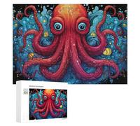 para Adultos 300 PCS Rompecabezas Colorful Octopus Illustration Rompecabezas para Adultos Juguetes Antiestrés Aliviador del Estrés Juego Desafiante Regalos 300 PCS