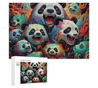 para Adultos 300 PCS Rompecabezas Colorful Pandas in Flames Rompecabezas para Adultos Juego De Ingenio Regalos para Mujeres Diversión En Casa Actividades, 300 PCS