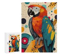 para Adultos 300 PCS Rompecabezas Colorful Parrot Abstract Art Print Tropical Home Décor, Bird Lover Gift, Vibrant Wall Art Macaw ... Rompecabezas para Adultos Juegos Relajantes para La Diversión FA
