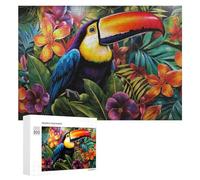 para Adultos 300 PCS Rompecabezas Colorful Toucan in Tropical Paradise Rompecabezas para Adultos Juego De Ingenio Regalos para Mujeres Diversión En Casa Actividades, 300 PCS