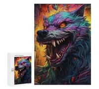 para Adultos 300 PCS Rompecabezas Colorful Wolf Artwork -7 Rompecabezas para Adultos Juego De Ingenio Regalos para Mujeres Diversión En Casa Actividades, 300 PCS