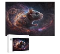 para Adultos 300 PCS Rompecabezas Cosmic Rat in Space Rompecabezas para Adultos Juego De Ingenio Regalos para Mujeres Diversión En Casa Actividades, 300 PCS