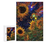 para Adultos 300 PCS Rompecabezas Cosmic Sunflower Garden Rompecabezas para Adultos Juego Familiar Corte De Precisión Actividades Divertidas En Casa 300 PCS