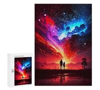 para Adultos 300 PCS Rompecabezas Couple of Galaxy Landscape Rompecabezas para Adultos Juegos Relajantes para La Diversión Familiar Juego Desafiante Regalos 300 PCS