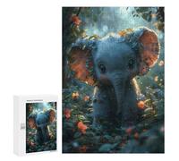 para Adultos 300 PCS Rompecabezas Cute Elephant Cartoon Rompecabezas para Adultos Juego Familiar Corte De Precisión Cumpleaños Y Navidad 300 PCS