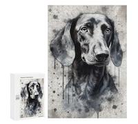 para Adultos 300 PCS Rompecabezas Dachshund Dog Watercolor Rompecabezas para Adultos Juego Familiar Corte De Precisión Cumpleaños Y Navidad 300 PCS