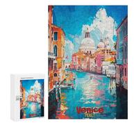 para Adultos 300 PCS Rompecabezas Discover Venice Art Rompecabezas para Adultos Juego Familiar Corte De Precisión Cumpleaños Y Navidad 300 PCS