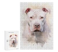 para Adultos 300 PCS Rompecabezas Dogo Argentino Portrait Rompecabezas para Adultos Juego Familiar Corte De Precisión Cumpleaños Y Navidad 300 PCS