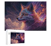 para Adultos 300 PCS Rompecabezas Electric Wolf Fantasy Artwork Rompecabezas para Adultos Juguetes Antiestrés Difícil Difícil Actividades Divertidas En Casa 300 PCS