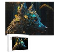 para Adultos 300 PCS Rompecabezas Enchanted Forest Wolf Portrait Rompecabezas para Adultos Juguetes Antiestrés Aliviador del Estrés Juego Desafiante Regalos 300 PCS