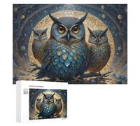 para Adultos 300 PCS Rompecabezas Enchanted Owl Trio in Mystical Forest Rompecabezas para Adultos Juguetes Antiestrés Aliviador del Estrés Juego Desafiante Regalos 300 PCS