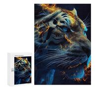 para Adultos 300 PCS Rompecabezas Flaming Tiger Portrait -14 Rompecabezas para Adultos Juego De Ingenio Regalos para Mujeres Diversión En Casa Actividades, 300 PCS