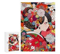 para Adultos 300 PCS Rompecabezas Flower Girl Kimono Japan Rompecabezas para Adultos Juegos Relajantes para La Diversión Familiar Juego Desafiante Regalos 300 PCS
