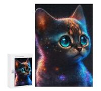 para Adultos 300 PCS Rompecabezas Galactic Kitten Portrait Rompecabezas para Adultos Juego Familiar Corte De Precisión Cumpleaños Y Navidad 300 PCS