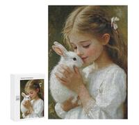 para Adultos 300 PCS Rompecabezas Girl and Rabbit Rompecabezas para Adultos Juegos Relajantes para La Diversión Familiar Juego Desafiante Regalos 300 PCS