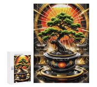para Adultos 300 PCS Rompecabezas Golden Bonsai Kintsugi Rompecabezas para Adultos Juegos Relajantes para La Diversión Familiar Juego Desafiante Regalos 300 PCS