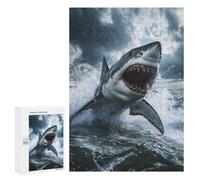 para Adultos 300 PCS Rompecabezas Great White Shark Attack Rompecabezas para Adultos Juego Familiar Corte De Precisión Cumpleaños Y Navidad 300 PCS