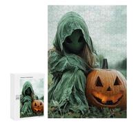 para Adultos 300 PCS Rompecabezas Halloween Alien with Pumpkin Rompecabezas para Adultos Juego Familiar Corte De Precisión Cumpleaños Y Navidad 300 PCS