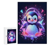 para Adultos 300 PCS Rompecabezas Headphones Penguin Party Rompecabezas para Adolescentes Juego Práctico Decoración del Hogar Juego Desafiante Regalos 300 PCS