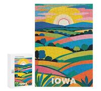 para Adultos 300 PCS Rompecabezas Iowa in Vivid Colors Rompecabezas para Adultos, Divertidos Y con Humor para Cumpleaños, Navidad, 300 PCS