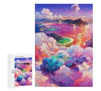 para Adultos 300 PCS Rompecabezas Island Paradise Beyond The Clouds Rompecabezas para Adultos Juego De Ingenio Regalos para Mujeres Diversión En Casa Actividades, 300 PCS