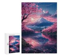 para Adultos 300 PCS Rompecabezas Japan Sakura in Mount Fuji Rompecabezas para Adolescentes Juego Práctico Decoración del Hogar Juego Desafiante Regalos 300 PCS
